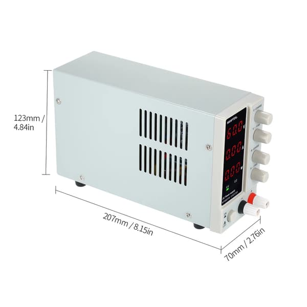 Skiftende DC-strømforsyning, justerbar 0-60V udgang, 3-cifret LED-display,HVID