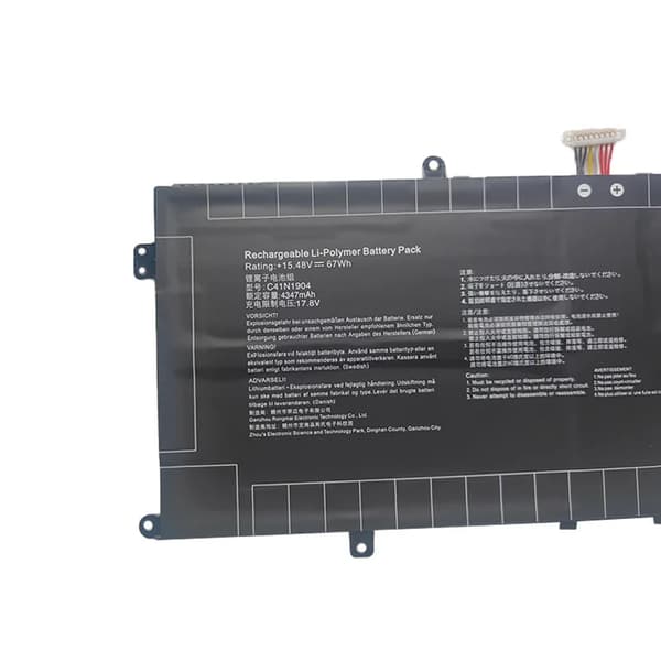 C41N1904 Laptopbatteri, 15.48V spænding, 67Wh kapacitet, kompatibel med ASUS ZenBook modeller