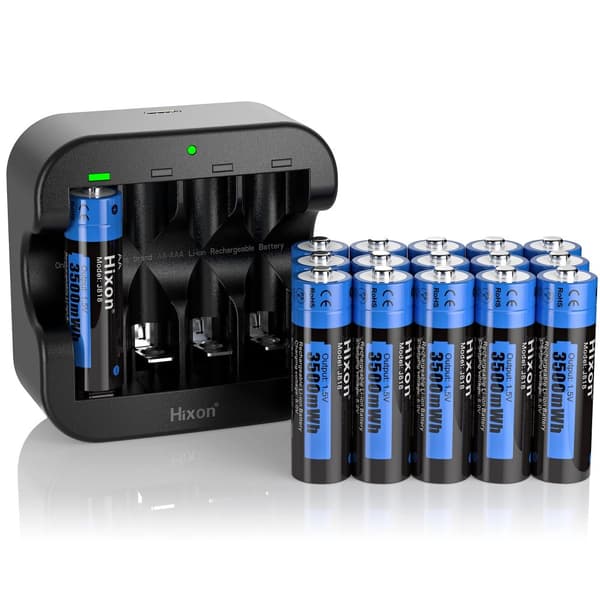 Ladattava Li-Ion AA-akku, 3500mWh kapasiteetti, 3A maksimi purku, 2 tunnin latausaika,16PC Paristo SET, 1.5V