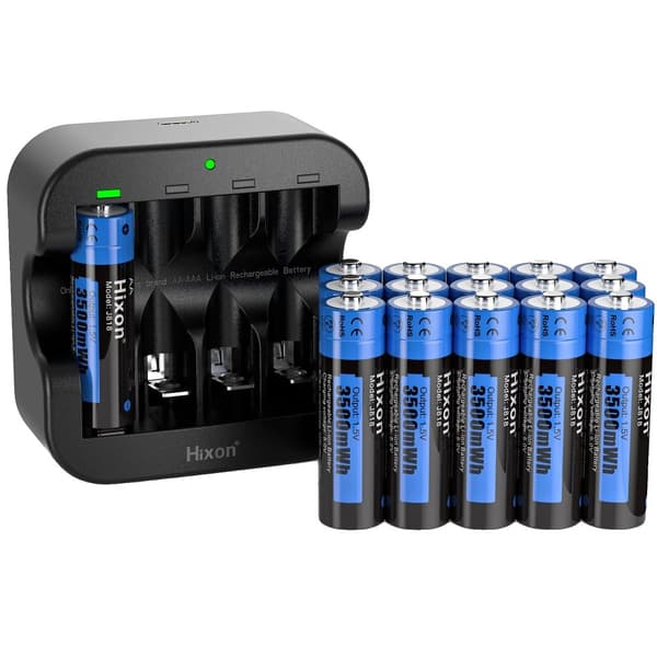 Ladattava Li-Ion AA-akku, 3500mWh kapasiteetti, 3A maksimi purku, 2 tunnin latausaika,16PC Paristo SET, 1.5V