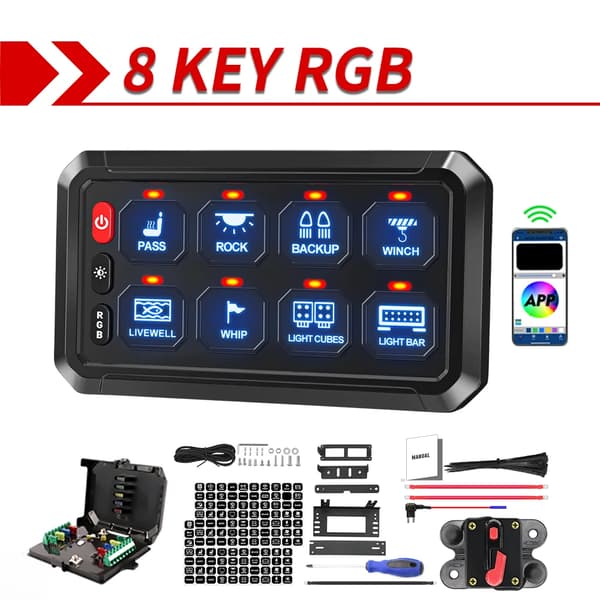Switch Panel, Easy Installation, Universal Compatibility,8 Gangs med APP
