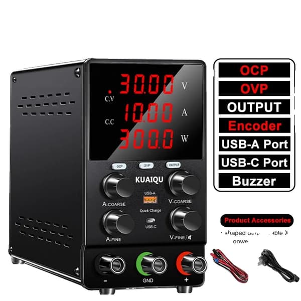 DC-virransyöttö, 30V lähtö, USB-A-portti,SPS3010S, AC 220V