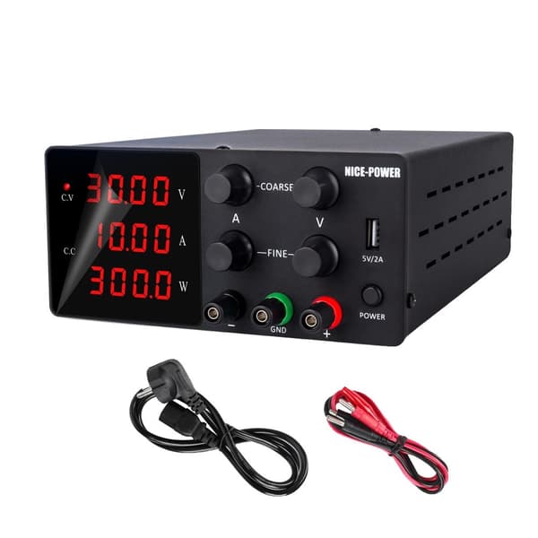 Justerbar DC-strømforsyning, 30V udgang, 10A strøm,SPS-W3010 30V10A, AC 220V