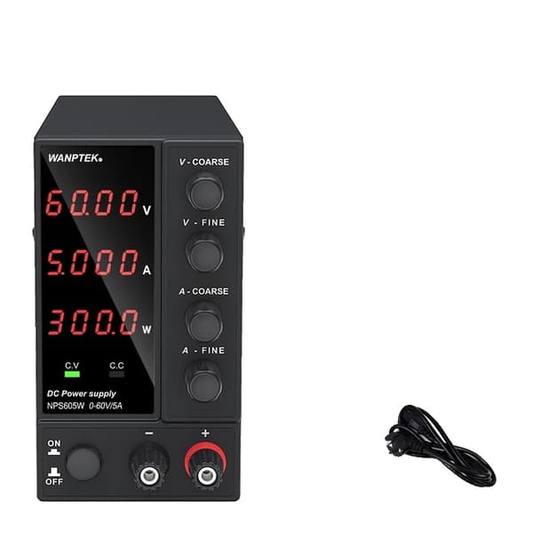 Laboratorie strømforsyning, justerbar spænding, spændingsregulator, 4 cifre 60V 5A