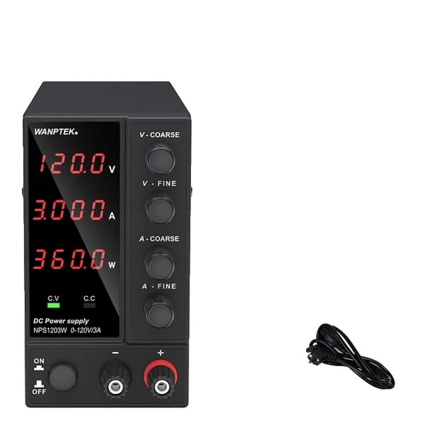 Laboratorie strømforsyning, justerbar spænding, spændingsregulator, 4 cifre 120V 3A