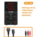 Miniatyrbillede 2 af 2: Laboratorie strømforsyning, justerbar spænding, reguleret output, Sort 30V 10A, 220V