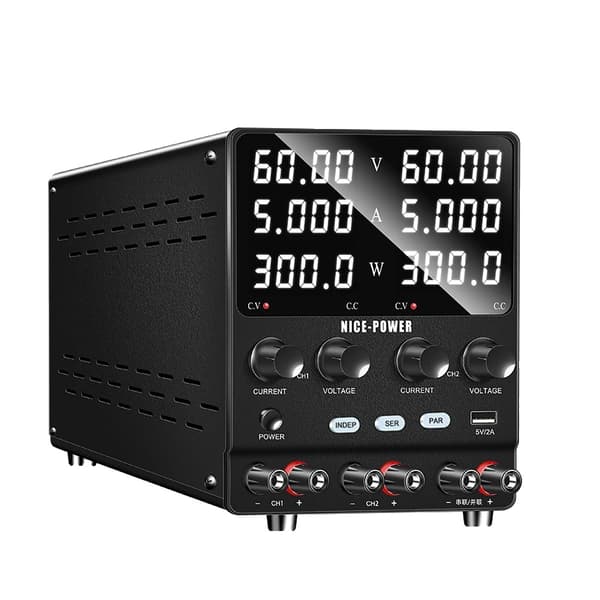 Högprecisions dubbelkanals DC-strömförsörjning, 30V/60V utgång, oberoende och seriemod,SPS605-2KD 60V5A, AC 220V