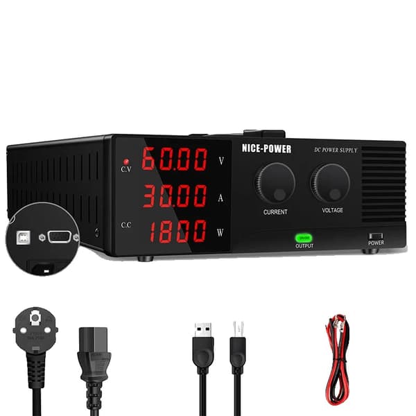 DC Strømforsyning, 30V 40A Udgange, Programmerbar RS232/USB Interface,AC 220V, R-SPS6030-232