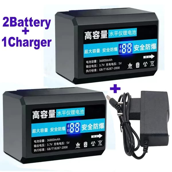 Genopladeligt lithiumbatteri, høj kapacitet 36800mAh, fleksible muligheder tilgængelige,1oplader.2batteri