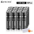Miniatyrbillede 2 af 2: PALO Genopladelige Batterier, 3400 mWh Kapacitet, 1.5V Spænding,16STK AA