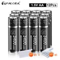 Miniatyrbillede 2 af 2: PALO Genopladelige Batterier, 3400 mWh Kapacitet, 1.5V Spænding,12STK AA