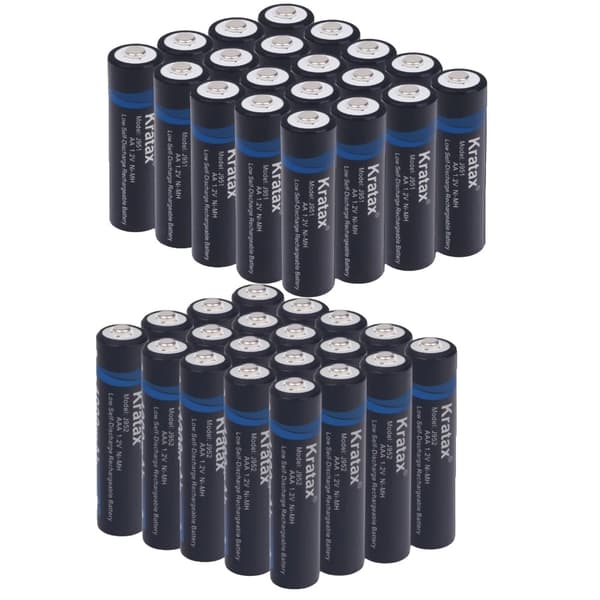 Genopladelige batterier, AA 2500mAh, AAA 1000mAh, Ni-MH,40PC AA AAA, 1.2V