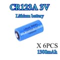Miniatyrbild 2 av 2: CR123A-batteri, litiumtyp, 1300mAh kapacitet, flera förpackningsstorlekar tillgängliga,3V, 6st