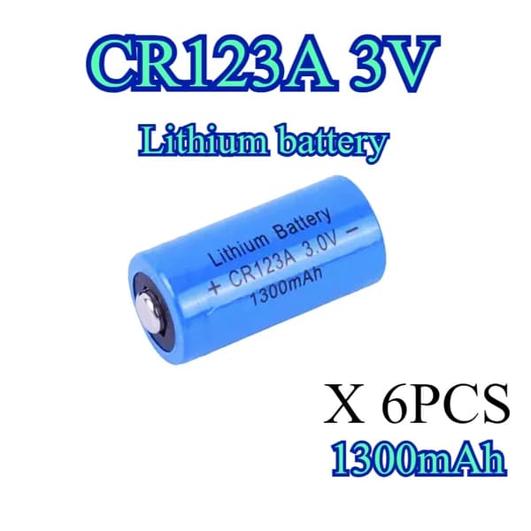 CR123A-batteri, litiumtyp, 1300mAh kapacitet, flera förpackningsstorlekar tillgängliga,3V, 6st