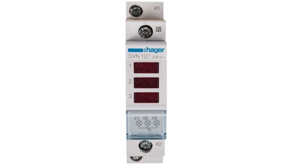Modulær lampe 3-faset rød 230-400V AC SVN127