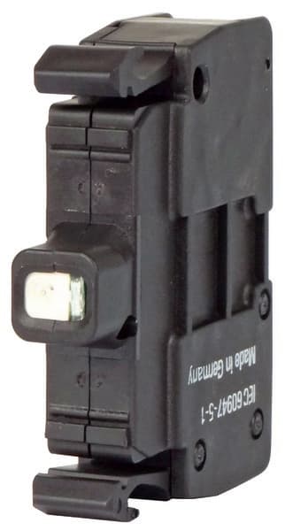 M22-CLED-B blå LED-diode monteret på frontpanelet