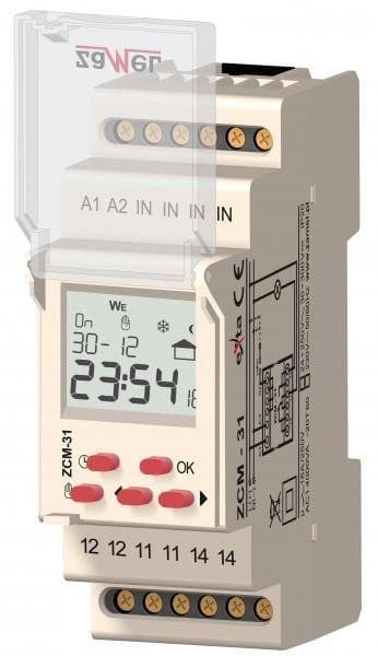 Tidsprogrammerer 1-kanals, astronomisk 230V AC ZCM-31
