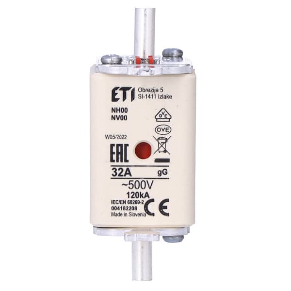 Sikringsindsats - NH00 gG 32A/500V - træg