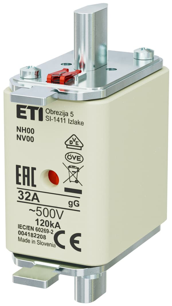 Sikringsindsats - NH00 gG 32A/500V - træg