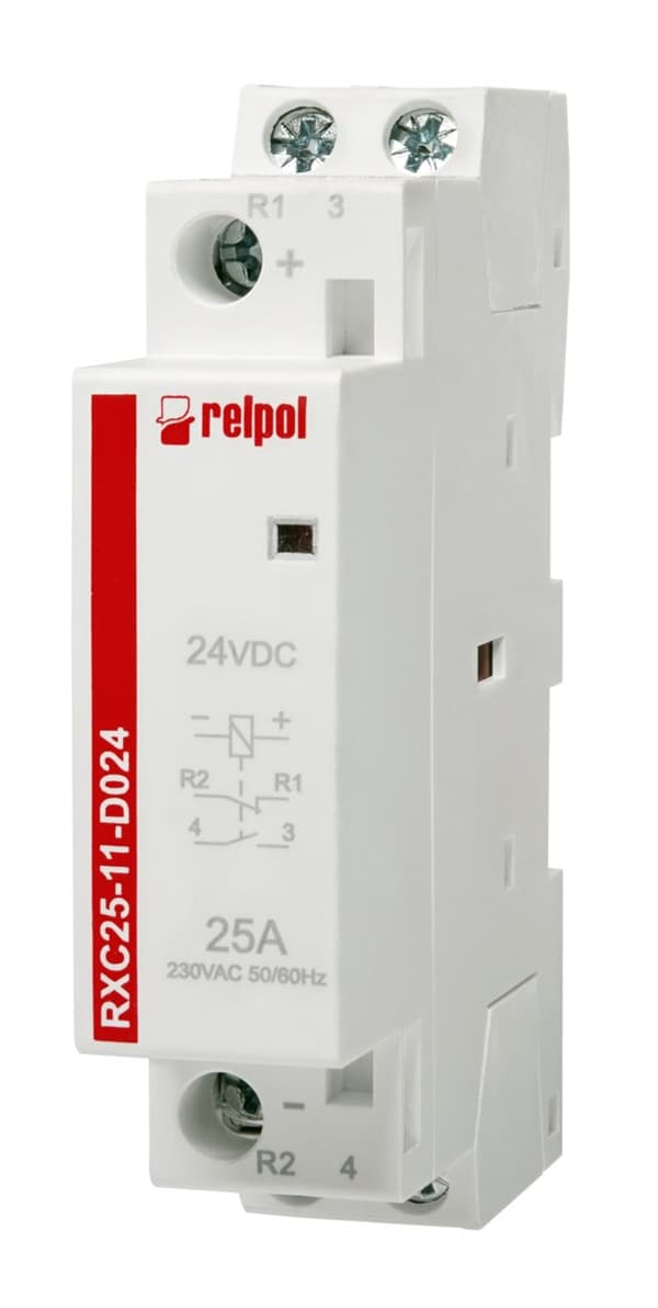 Installationskontaktor 1 NO + 1 NC, 25A, 24 V DC RXC25-11-D024