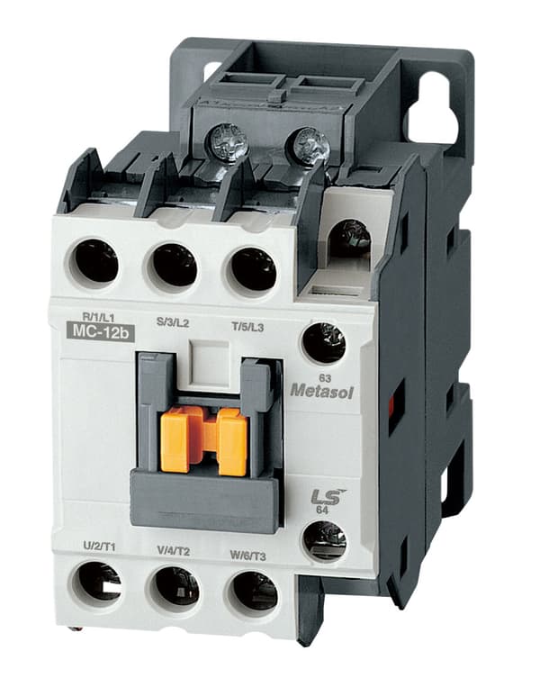 Effektkontaktor 12A, 5,5 kW, 3-polet, med 230VAC spole. Hjælpekontakter 1a1b som standard.