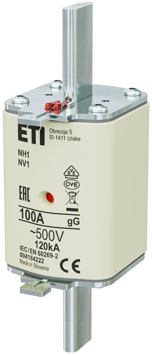 Säkringskoppling - NH1 gG 100A/500V - trög