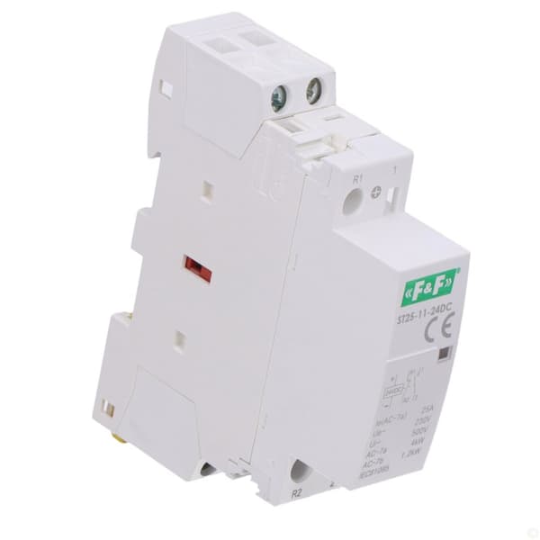 Modulaarinen kiskokontaktori, 1xNO+1xNC-kosketin, 25A, 24V DC