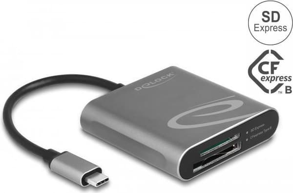 Delock USB Type-Câ„¢ kortläsare för SD Express och CFexpress minneskort (91000)