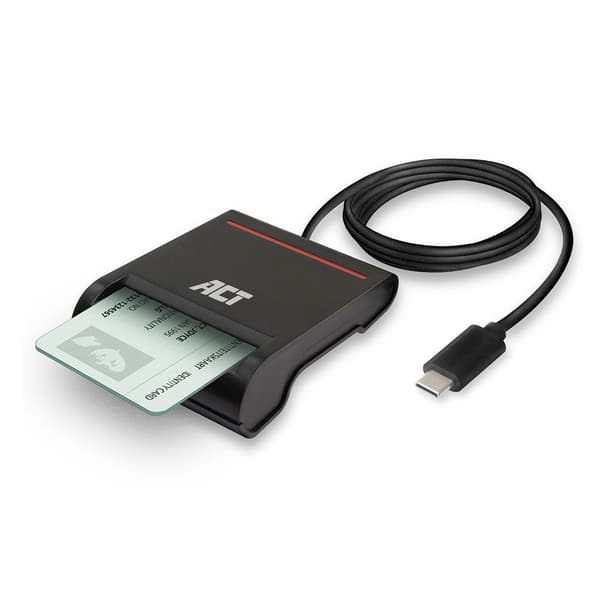 ACT – Identitetskortläsare – eID-kortläsare Belgien – USB Typ C för bärbara datorer – Windows/Mac – Belgien – AC6020