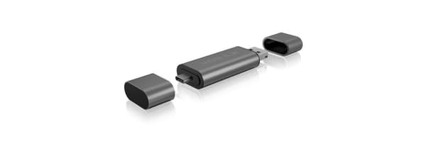 RaidSonic ICY BOX IB-CR201-C3 - kortlæser (SD, microSD, SDHC, microSDHC, SDXC, microSDXC, SDHC UHS-I, microSDHC UHS-I) - micro USB / USB / USB-C 3.2 G