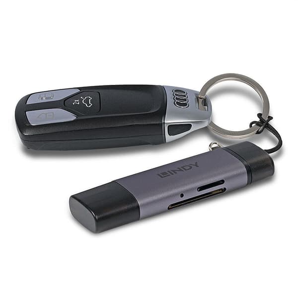 LINDY 43335 USB 3.2 kortläsare, typ C & A, SD/MicroSD