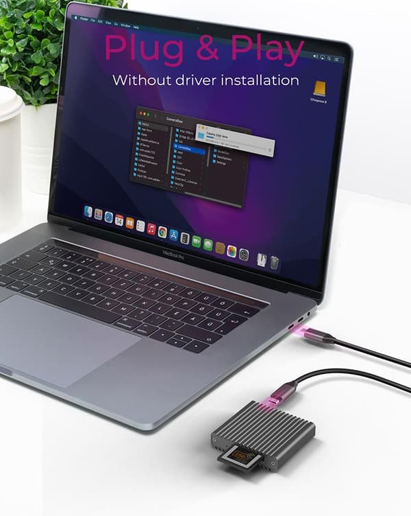 Kortläsare, CF Express 2.0 Typ-B, USB 3.2 (Gen 2), aluminium, status LED, svart (IB-CR404-C31)