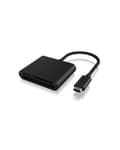 Miniatyrbild 1 av 4: ICY BOX 60649 BOX SD-kortläsare med USB-C, USB 3-kortläsare för SD, micro SD eller CF, integrerad kabel, aluminium, svart