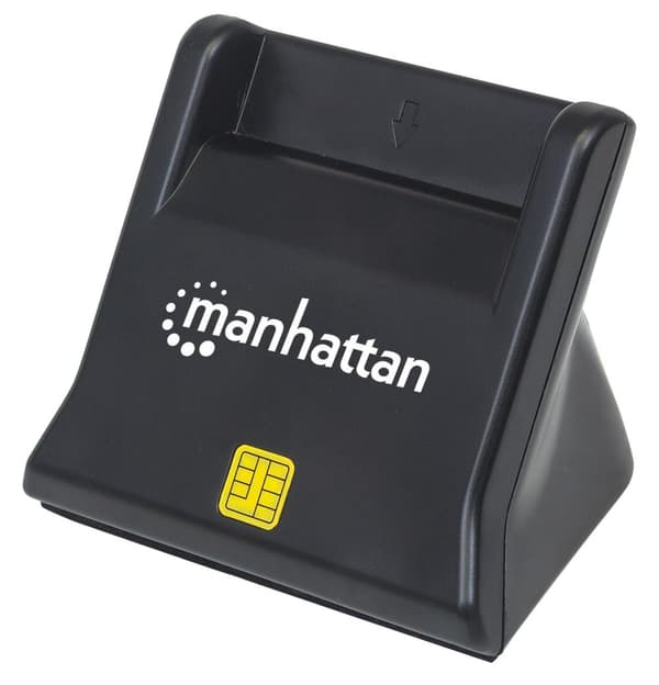 Manhattan 102025 smart card-læser Indendørs Sort USB 2.0 Sort