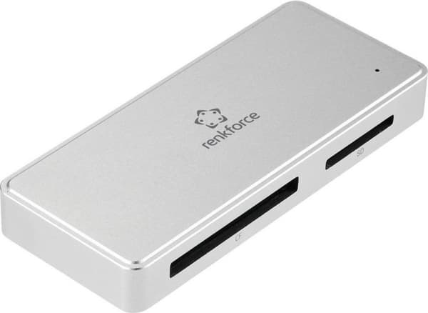 Renkforce RF-PCR-400 Ekstern hukommelseskortlæser / hub USB-C® 5 Gbps, USB-A Sølv