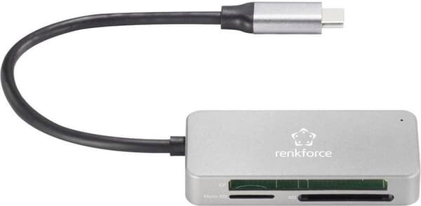 Renkforce RF-PCR-210 Extern minneskortläsare USB-C® 5Gbps Silver