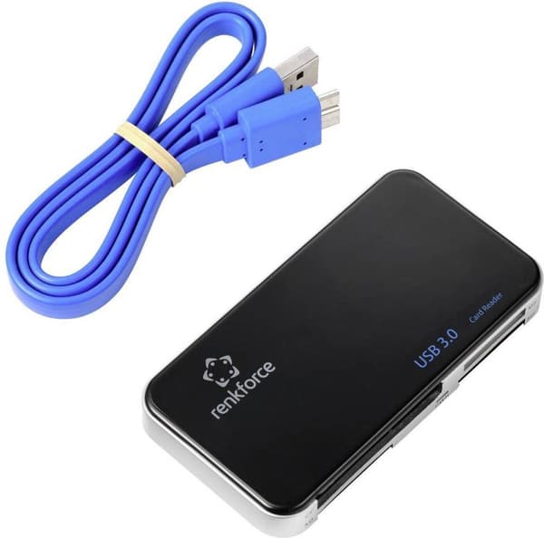 Renkforce RF-PCR-350 Extern minneskortläsare USB 3.0 Svart