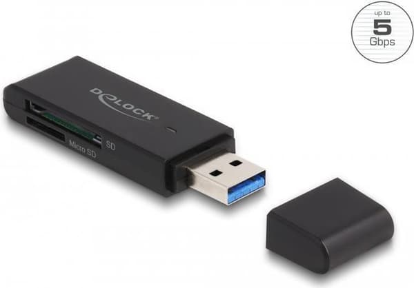 Delock - Kortläsare (SD, miniSD, RS-MMC, TransFlash, MMCmobile, microSD, MMCplus, MMCmicro, microSDHC, SDXC, microSDXC, MMC II, TurboSD, Turbo miniSD,