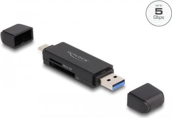 Delock - Kortlæser (SD, miniSD, RS-MMC, TransFlash, MMCmobile, microSD, MMCplus, MMCmicro, microSDHC, SDXC, microSDXC, MMC II, TurboSD, Turbo miniSD,