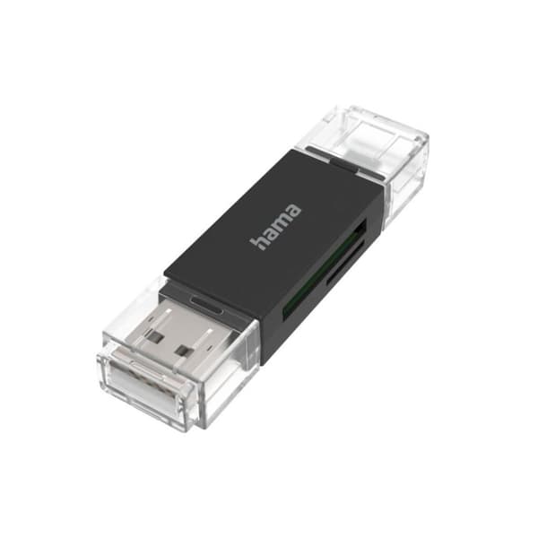 Hama USB-kortläsare OTG USB-A + Micro USB USB 2.0 SD/microSD