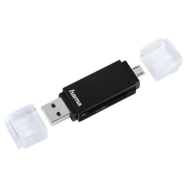 Hama USB 2.0 OTG-kortlæser Basic SD/microSD Sort