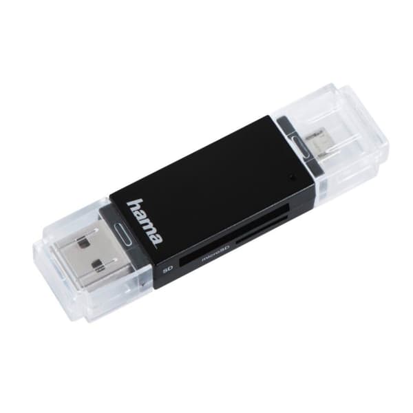 Hama USB 2.0 OTG-kortlæser Basic SD/microSD Sort
