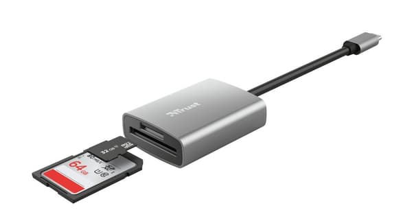 Trust 24136 kortläsare USB 3.2 Gen 1 (3.1 Gen 1) Typ-C Aluminium (24136)