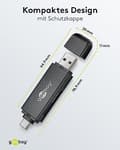 Miniatyrbild 3 av 6: Wentronic 58261 - MicroSD (TransFlash) - MicroSDHC - MicroSDXC - SD - SDHC - SDXC - Svart - 5000 Mbit/s - USB 3.2 Gen 1 (3.1 Gen 1) Typ-A/Typ-C - CE -
