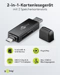 Miniatyrbild 2 av 6: Wentronic 58261 - MicroSD (TransFlash) - MicroSDHC - MicroSDXC - SD - SDHC - SDXC - Svart - 5000 Mbit/s - USB 3.2 Gen 1 (3.1 Gen 1) Typ-A/Typ-C - CE -