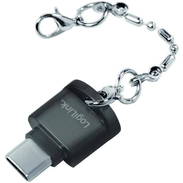 USB 2.0 kortläsare - LOGILINK - Nyckelring - Svart - MicroSD - USB-C - 2 TB