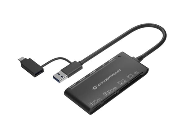 Conceptronic - Kortlæser - 17,80 cm (7") 1 (MS, MMC, SD, xD, CF, TransFlash, microSD, SDHC, MS Micro, microSDHC, SDXC, microSDXC) - USB3.0/USB-C (BIAN