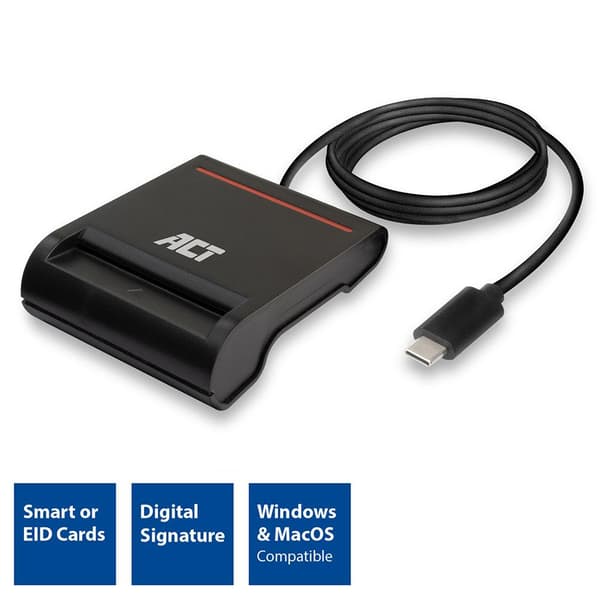 External USB-C Smartcard eID Card Reader Svart