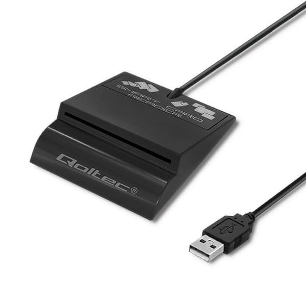 Qoltec 50636 Älykäs Smart ID -sirukortinlukija SCR-0636 | USB-tyyppi C