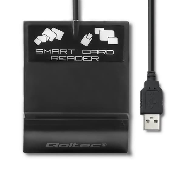 Qoltec 50636 Intelligent Smart ID-chipkortläsare SCR-0636 | USB typ C